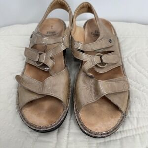 Finn Comfort Sandals Womens Size 8 Beige Leather Strap Walking Shoes